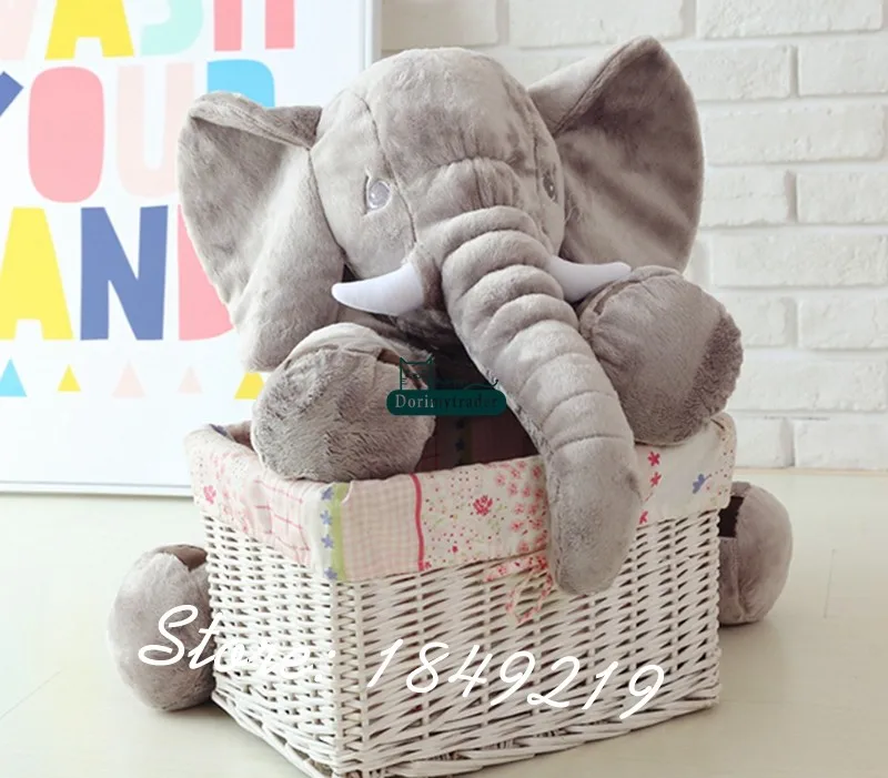 Dorimytrader 120 ( Full Length ) Plush Cartoon Elephant Toy Giant Animal Grey Doll Baby Present DY61222 (6)