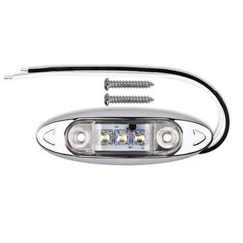 

Car Side Marker Lights LED Clearance Truck Trailer White Bulbs Lamps Waterproof Kit 3-LED Lights