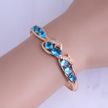 

Love Monologue Lovely Animal Prints Blue Sky Crystal & Cubic Zirconia Yellow Gold Color Bangles Diameter 6 CM X0479