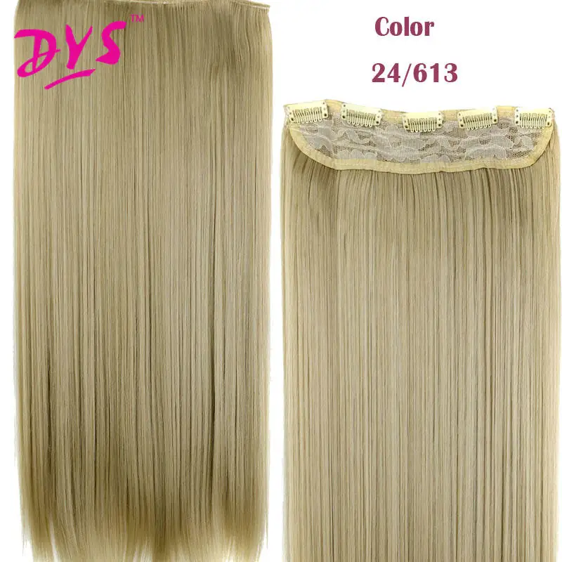 Deyngs 5 Clips Natural straight Clip In Hair Extention 24inch 34 Full Head Clip in HairPieces Long Fake False Synthetic Hair (9)