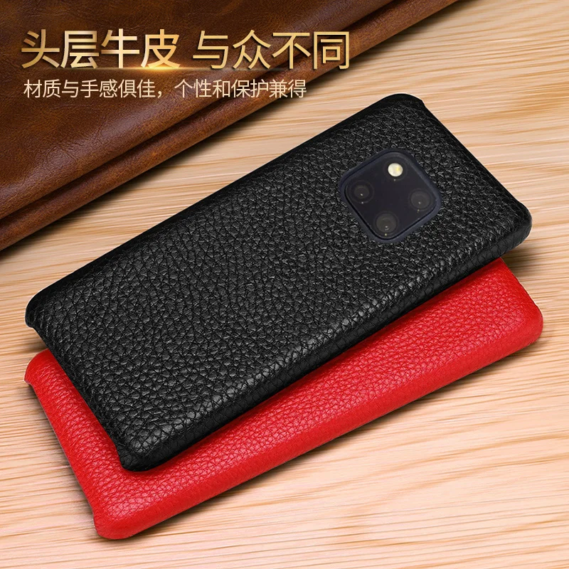 

For Huawei Mate20 Pro Genuine Leather + Soft Silicone Phone Cover for Huawei Mate 20 Mate 20X Natural Cowhide Cow Skin Back Case