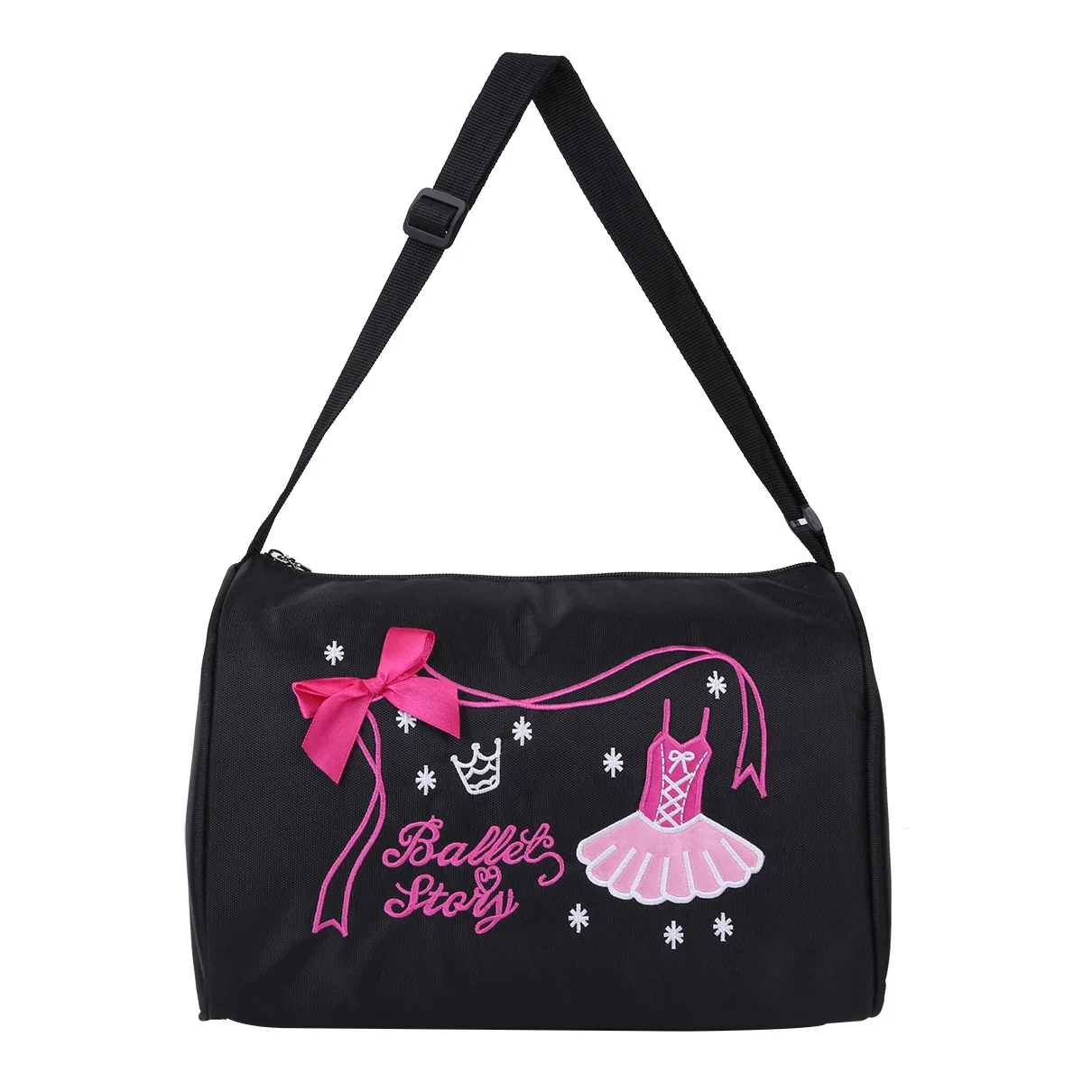 TiaoBug модные детские сумки для балерины, балета, танцев для девочек, ручная сумка для школы, спортзала, спорта, танцев, сумка через плечо, спортивная сумка на молнии - Цвет: Black
