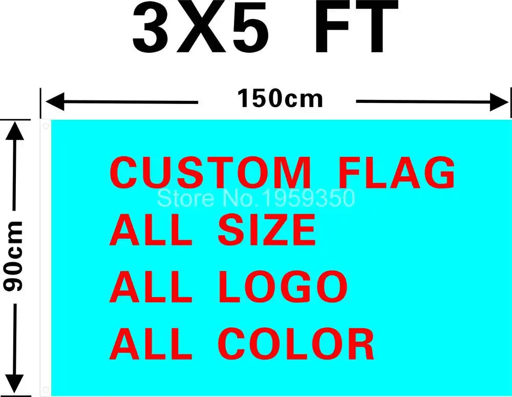 Custom flag 150X90cm (3x5FT) 120g 100D Polyester design any color all