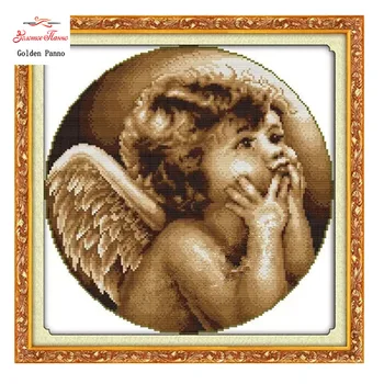 

Needlework,DIY DMC Cross stitch,Sets For Embroidery kits,Looking angel Patterns Counted Cross-Stitching,Christmas, Home Decor