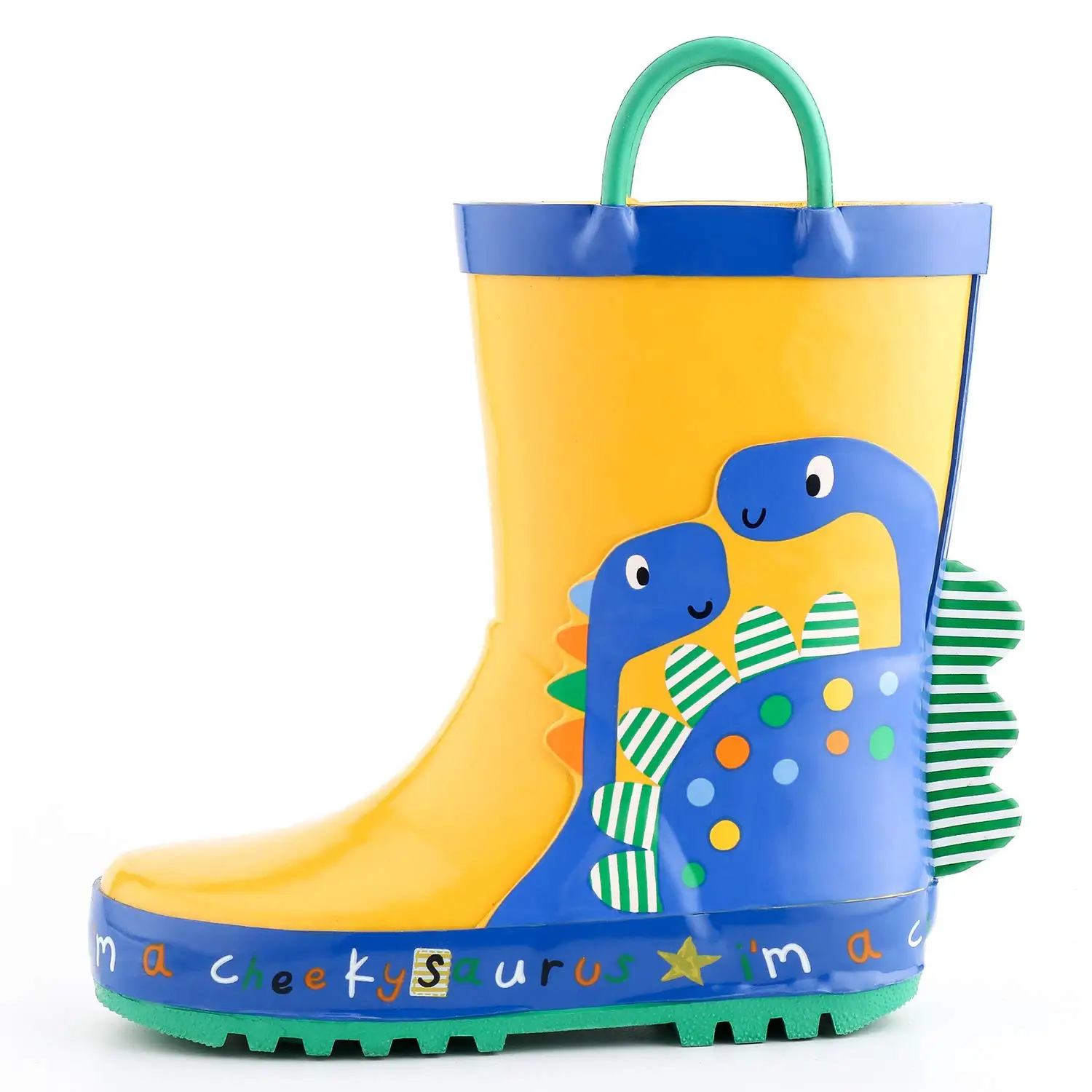 KushyShoo Rain Boots Kids Girl Boy Children's Rubber Boots 3D Dinosaur Baby Cartoon Children's Water Shoes Waterproof Rain Boots