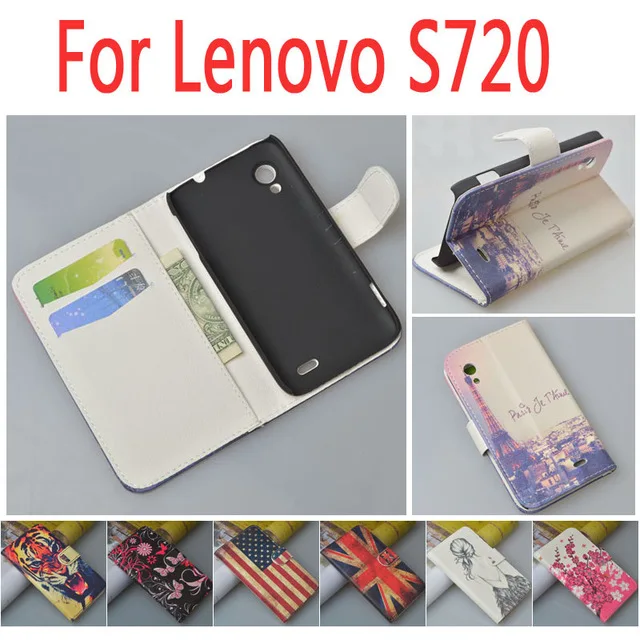 Leather case for Lenovo S720 S 720 font b phone b font flip cover case housing