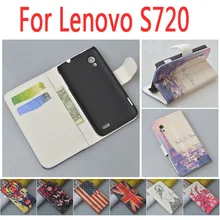 Leather case for Lenovo S720 S 720 font b phone b font flip cover case housing