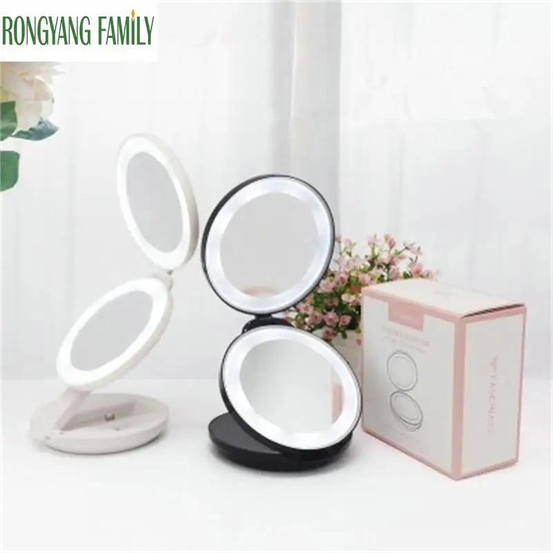 10X Magnification LED Lights Decoration Mirror Foldable Women Facial