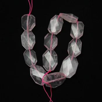 

Approx 12pcs/str Natural Pink Quartz Faceted Slab Stones Necklace Making ,Cut Polished Raw Crystals Slice Loose Beads Pendants