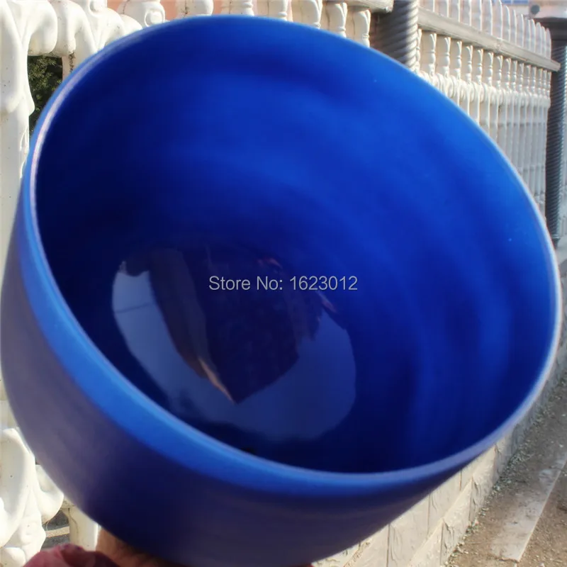 Two Sided 7" Note G Color Throat Chakra Quartz Crystal Singing Bowl