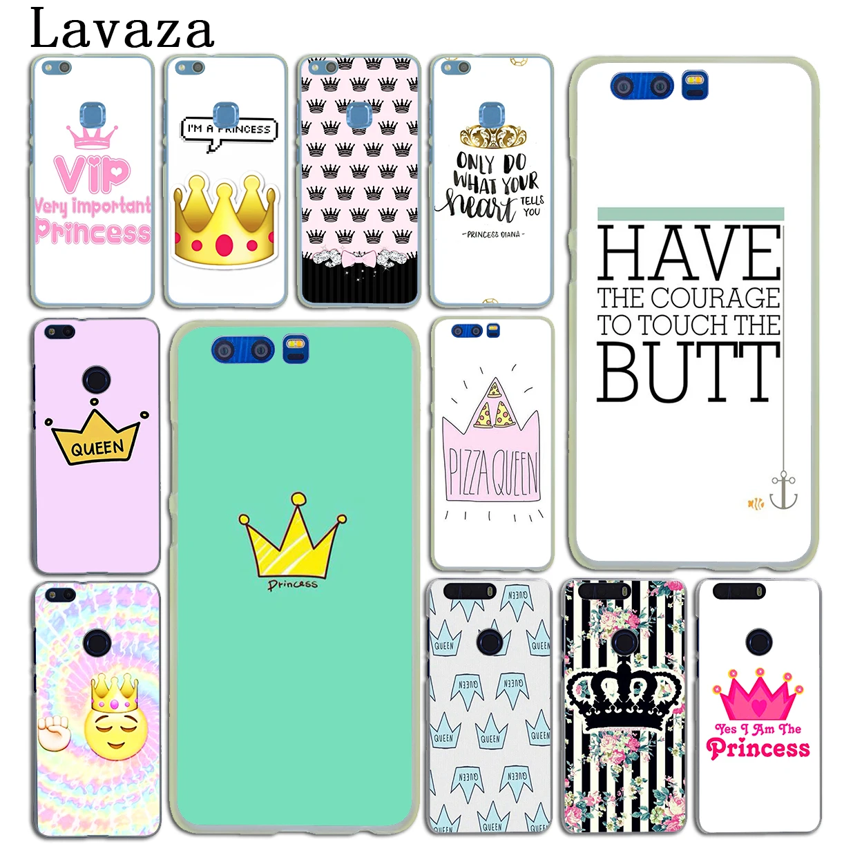 cheap Lavaza PRINCESS Queen boss crown king Case for Huawei Y9 Y7 Y6 Prime 2019 2018 Honor 20 8C 8X 8 9 9X 10 Lite 7C 7X 6A 7A Pro