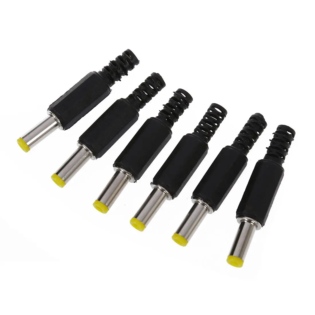 CSS 5 5mm X 2 5mm DC Power Plugs Male Barrel Connectors Black 6Pcs in
