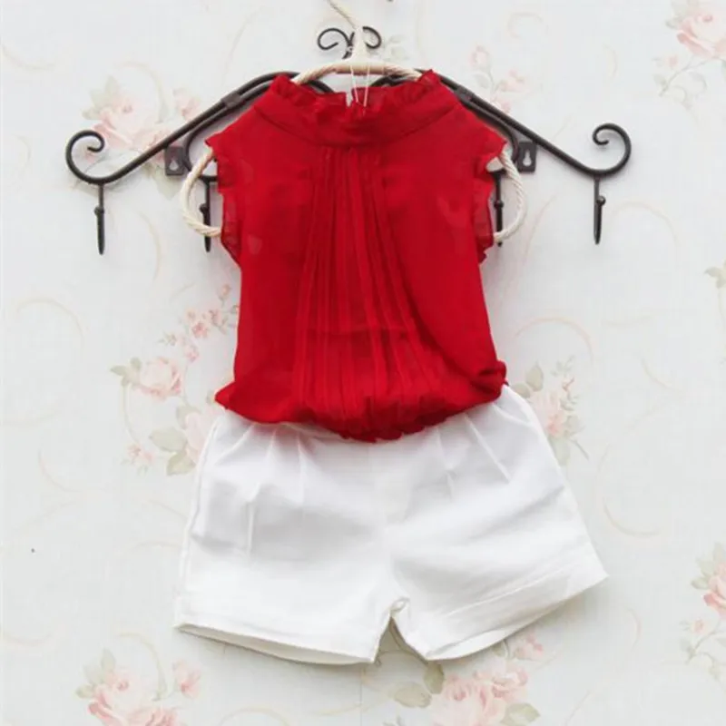 

2017 Summer 2-17Y Baby Teenage Girls Blouse Child Chiffon Ruffles Sleeveless School Girl Tops Fashionable Shirts For Kids JW1039