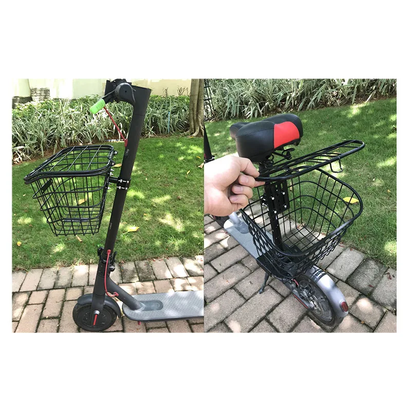 

Stainless Head Handle Basket for xiaomi M365 Pro Scooter Front Back Tool Storage Carrier Hanging Basket m365 Scooter parts