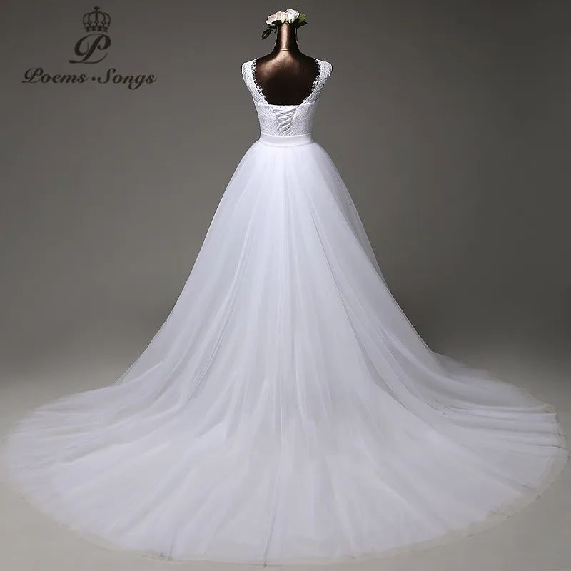 US $88.35 Poemssongs Custom Made High Quality Mermaid Wedding Dress 2020 With Tulle Detachable Train Vestido De Noivas