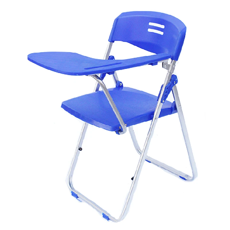 Высокое качество, современное простое офисное кресло с письменной доской, для персонала, для Конференции, обучения, складное кресло, портативное, стабильное, студенческое кресло - Цвет: Blue