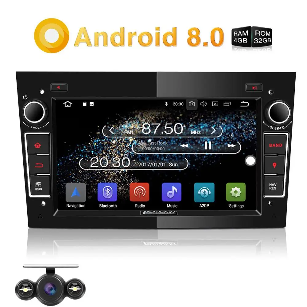 Pumpkin 2 Din7&quotAndroid 8.0 Car Multimedia No DVD Player GPS Navigation 4GB RAM Stereo For Opel/Corsa Wifi FM Radio Headunit |