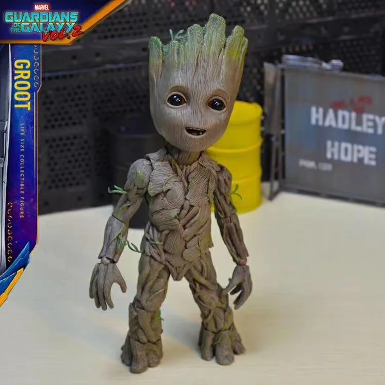 Горячие игрушки Marvel Groot Guardians of The Galaxy Мстители 1:1 милый ребенок дерево человек BJD Суставы подвижные фигурки игрушки 26 см