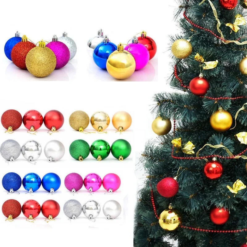 

24pcs 3cm Christmas Balls Plastic Set New Year Decorations Christmas Ball Ornaments Tree Adornos De Navidad Para Casa VQW7073