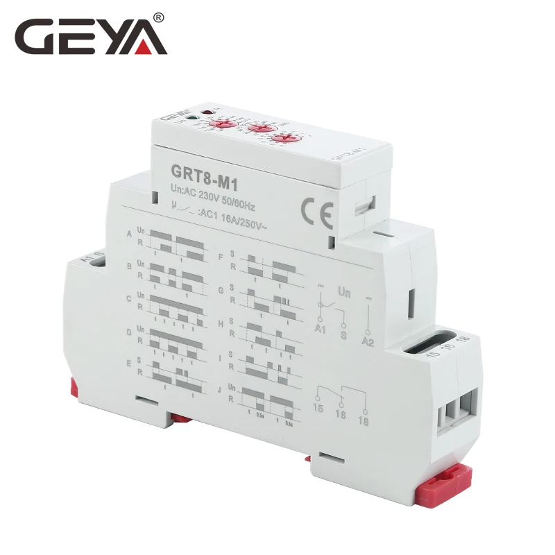 10PCS Free Shipping GEYA Multifunction Time Relay 12V 24V 220V-Adjustable 10 functions & 10 time ranges with CE CB Certificate