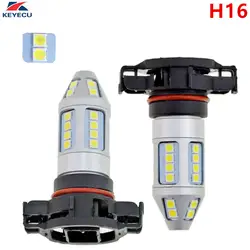 Keyecu 2x12 В H16 6000 К 30smd 3030 Белый супер яркий туман свет дневных Бег свет