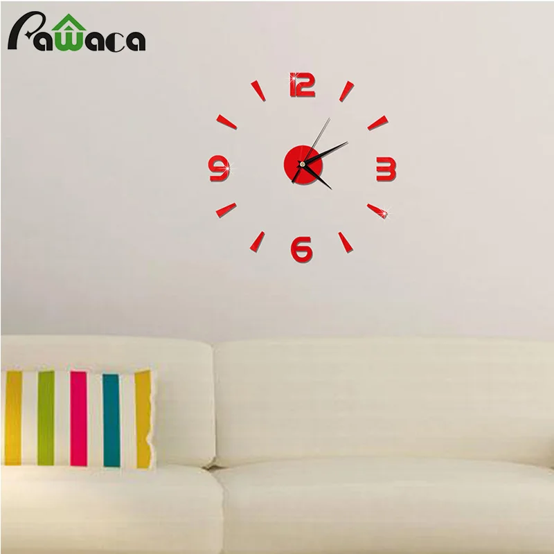 

Frameless Large 3D DIY Wall Clock Mute Mirror Stickers Fashion Watch Wall Clocks Home Office School Decoration Quartz Needle