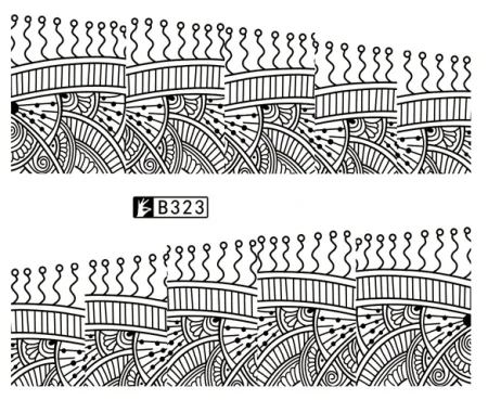 48 дизайнов, переводные наклейки для ногтей с цветами и водой, черная/белая Красивая фольга для обертывания, Переводные картинки, Временные татуировки, водяные знаки, B313-336