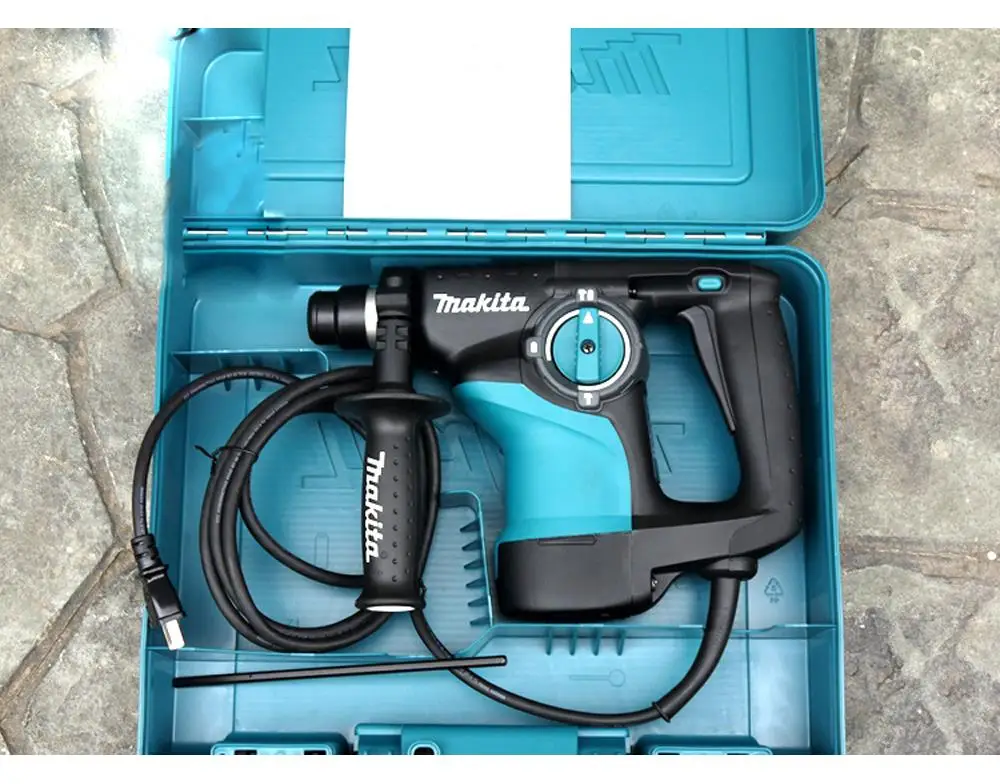 Ударная дрель Makita HR2810 с тяжелым молотком 3 режима работы: одиночный+ молоток 800 Вт 4, 500ipm 1100 об/мин бетонные отверстия