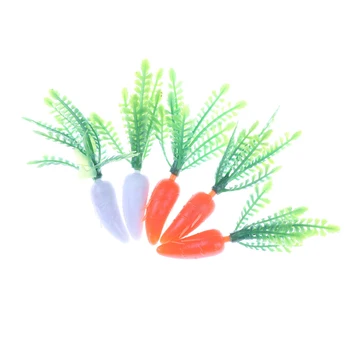 

5 Pcs/Set High Quality Mini-vegetables Miniature Simulation Radish Home Decor Kitchen Toy For Girls Gift