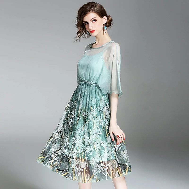 Floral Natural Glass Lady Dress 6