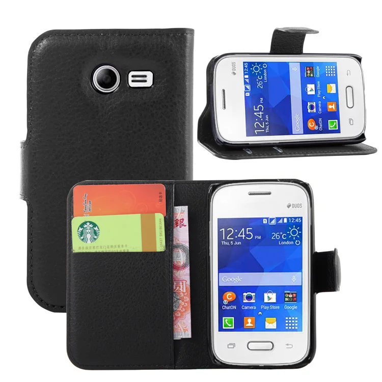 

Fashion Litchi Texture Leather Case for Samsung Galaxy Pocket 2 G110H Flip Cover Case Wallet Stand Style With Card Slot