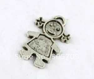 

80pcs Tibetan silver flat girl charms A8516