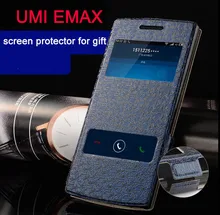 2015 NEW phone UMI eMAX Flip case Luxury 100% Original Leather Case Cover Flip Stylish Accessory Screen protector for gift