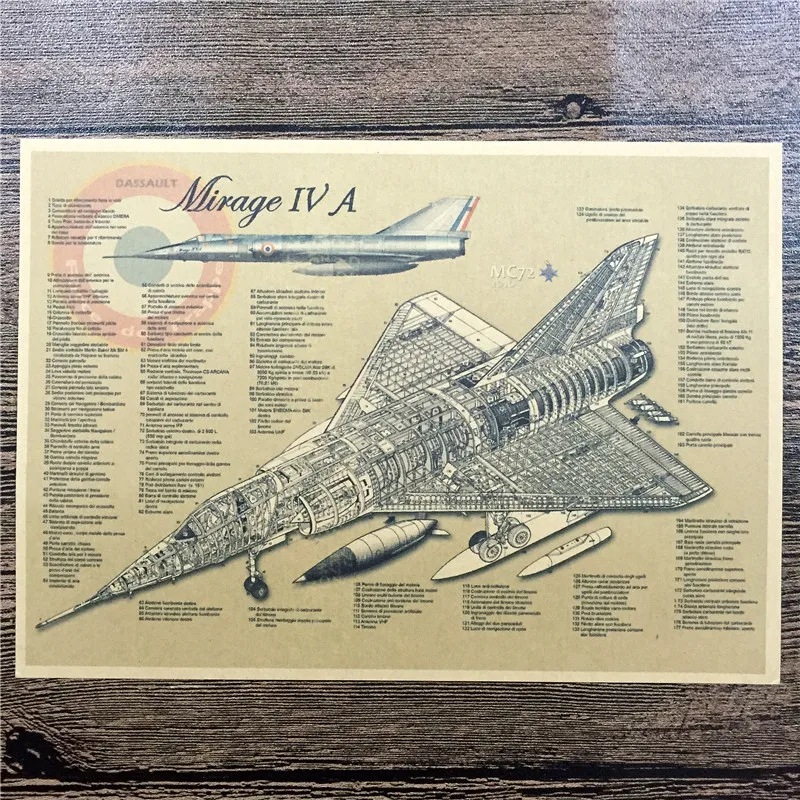 Топ моды RZA 086 &quotMirage IV A&quot caudros декоративные картины винтажный постер крафт бумага