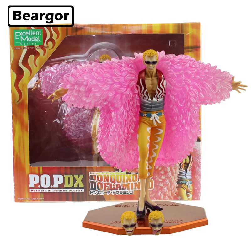 

10" One Piece Shichibukai Joker Donquixote Doflamingo POP DX ver. Boxed 26cm PVC Anime Action Figure Model Doll Toys Gift