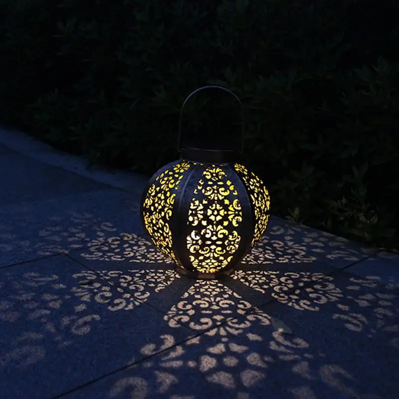 

Hexagon LED Solar Lantern Lights Outdoor Pathway Hanging Solar Light Bulb for Patio Courtyard Garden