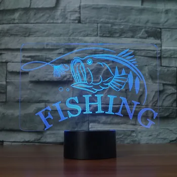 

3D Fishing LED Night Light 7 Color Changing 3D Fish Table Desk Lamp Lighting Children Bedroom Toys Xmas New Year Kids Gifts