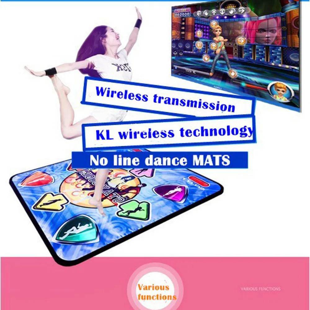 Фитнес-Танцевальный коврик для телевизора, беспроводной контроллер, игровой коврик, английское меню, ТВ ПК для йоги и фитнеса, компьютерный флеш-гид, одиночный танец