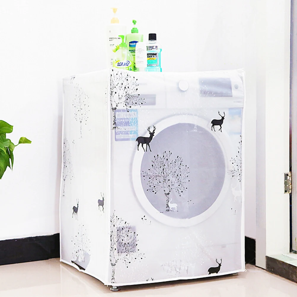 

Tnsparent Waterproof Cover Washing Machine Family Expenses Automatic Turbine Roller Anti-dust Cover Washing Machine Set
