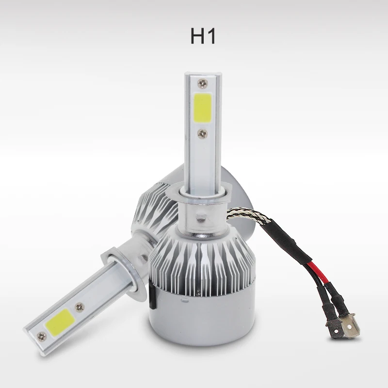 

2pcs H1 LED Car Headlight Bulbs Auto 72W COB Led Bulb White 6000K Led Lamp 7600LM DC 12V For Car Universal Headlamp