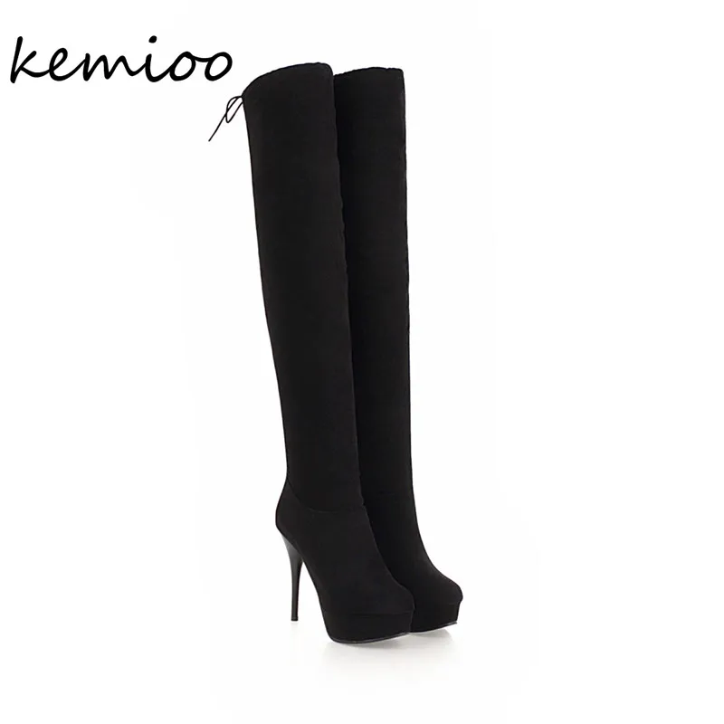 

Women Over The Knee High Boots Winter Shoes Thin High Heel Pointed Toe Women Motorcycle Boots Sexy Lace Up Botas Plus Size