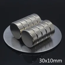 1 шт. Неодимовый Магнит 30x10 редкоземельные супер сильный, мощный маленький круглый постоянный 30*10 мм ремесло NdFeB никель магнитный диск