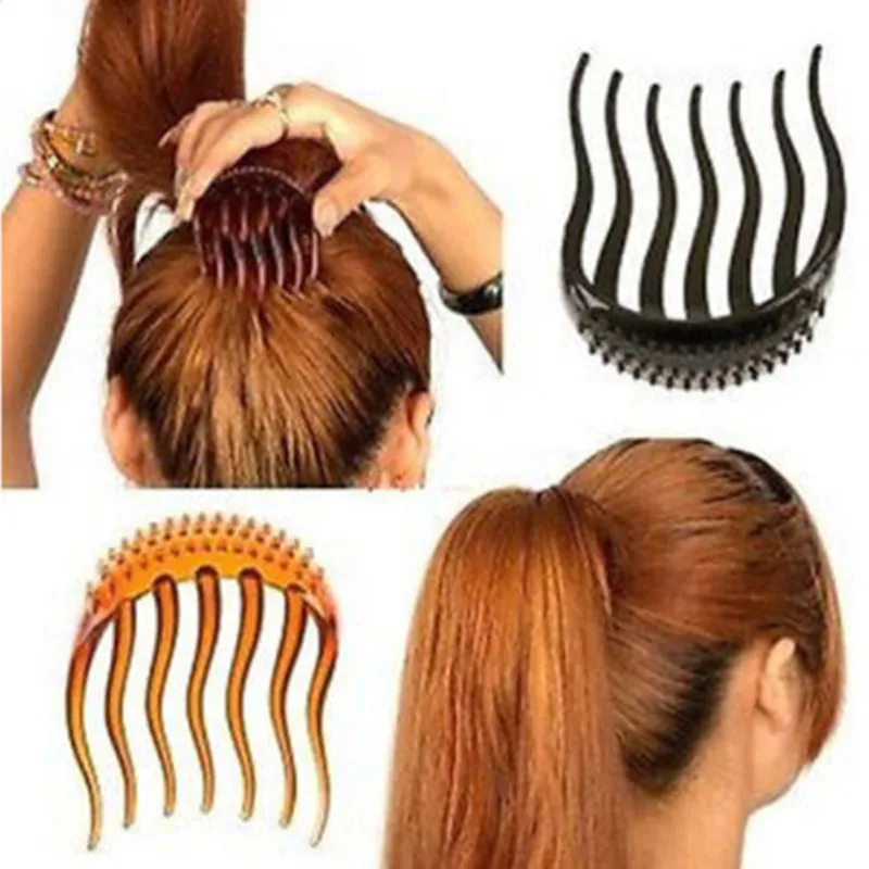 1Pcs Female Horsetail Combs Volume Inserts Hair Clip Bouffant Ponytail Maker Braid Tool Comb Headwear Accessories | Красота и