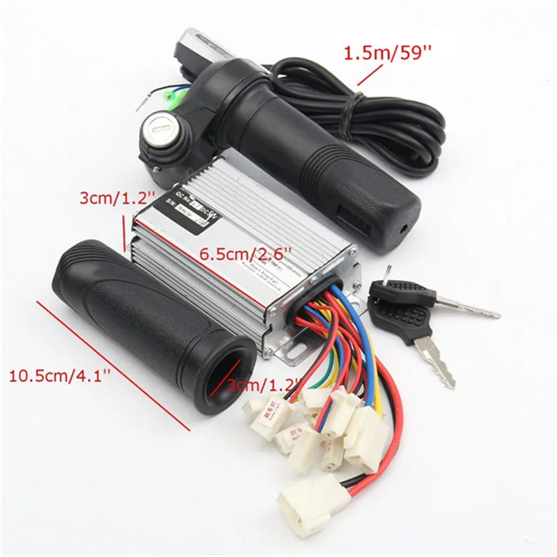 

36V 1000W Motorcycle Controller Brushed+Throttle Twist Grips Electric Bike Scooter