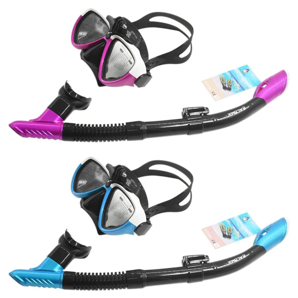 

2018 NEW Arrival Silicone Adult Diving Mask Goggles Snorkeling Breather Pipe Survival Rescue AM206GP+408 Drop shipping