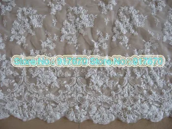

Gorgeous Guipure Cord Lace Off White, Embroidered Tulle Fabric for Wedding Dresses