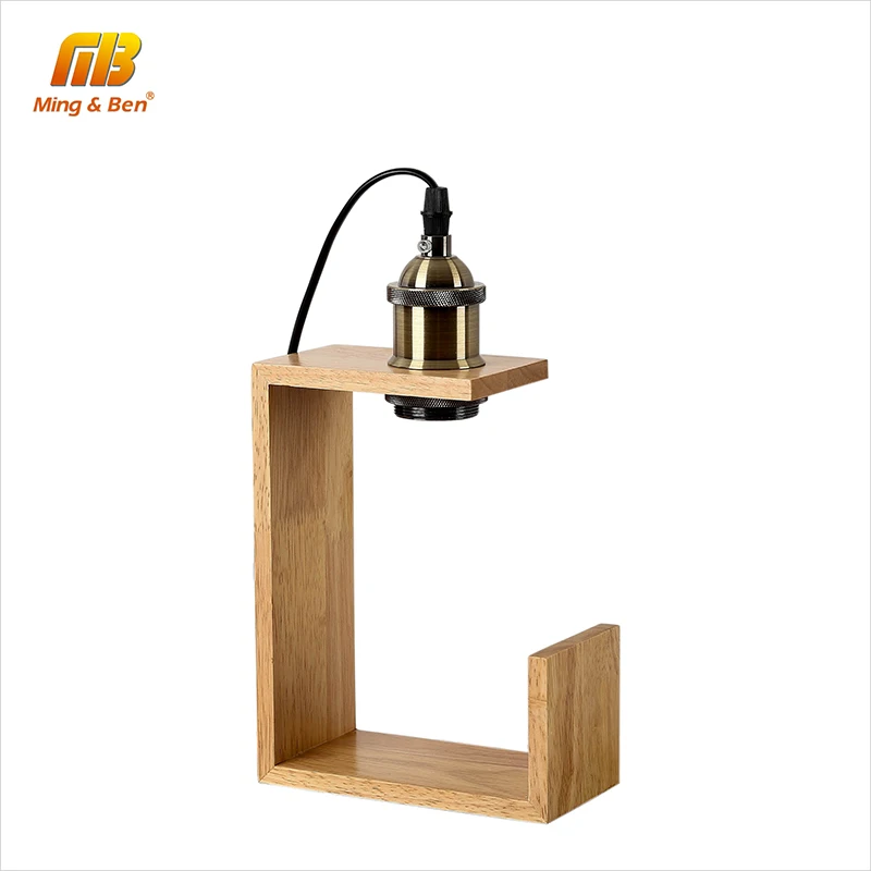 

Retro Table Lamp Base Modern Wooden Design E27 AC85-265V LED Desk Light Book Lamp Night Light Bedside Lamp Study Room Decorate