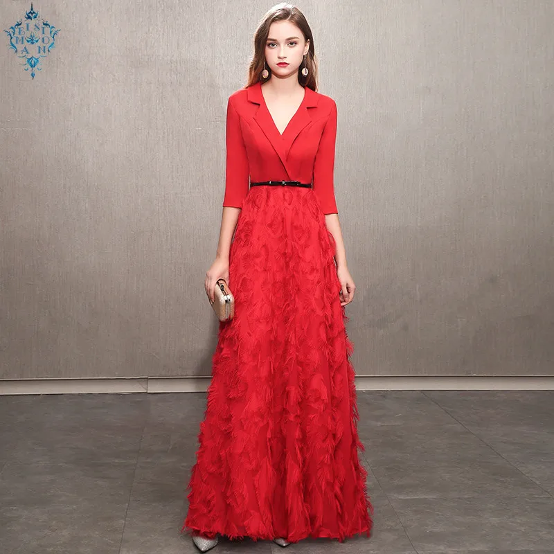 

Ameision Evening Dresses 2019 Elegant Lace Evening Gowns Long Formal Evening Dress Styles Women Prom Party Dresses