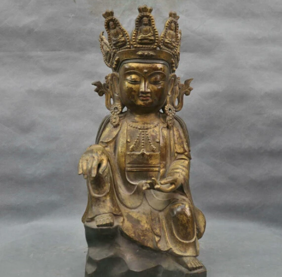 

16'' China Tibetan Buddhism Guanyin Kwan-yin Bodhisattva Bronze Statue #1 R0713 B0403