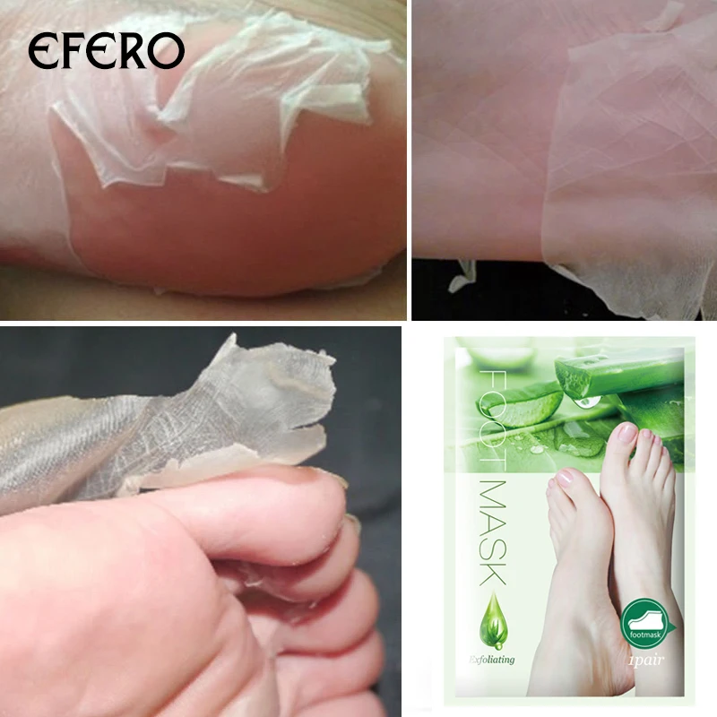Efero 2 шт = 1 пара отшелушивающая АЛОЭ маска для ног увлажняющая отшелушивающая маска для ног удаляет омертвевшую кожу пилинг педикюрные носки